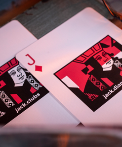 Alternative view of Sinis (Raspberry and Black) Playing Cards by Marc Ventosa